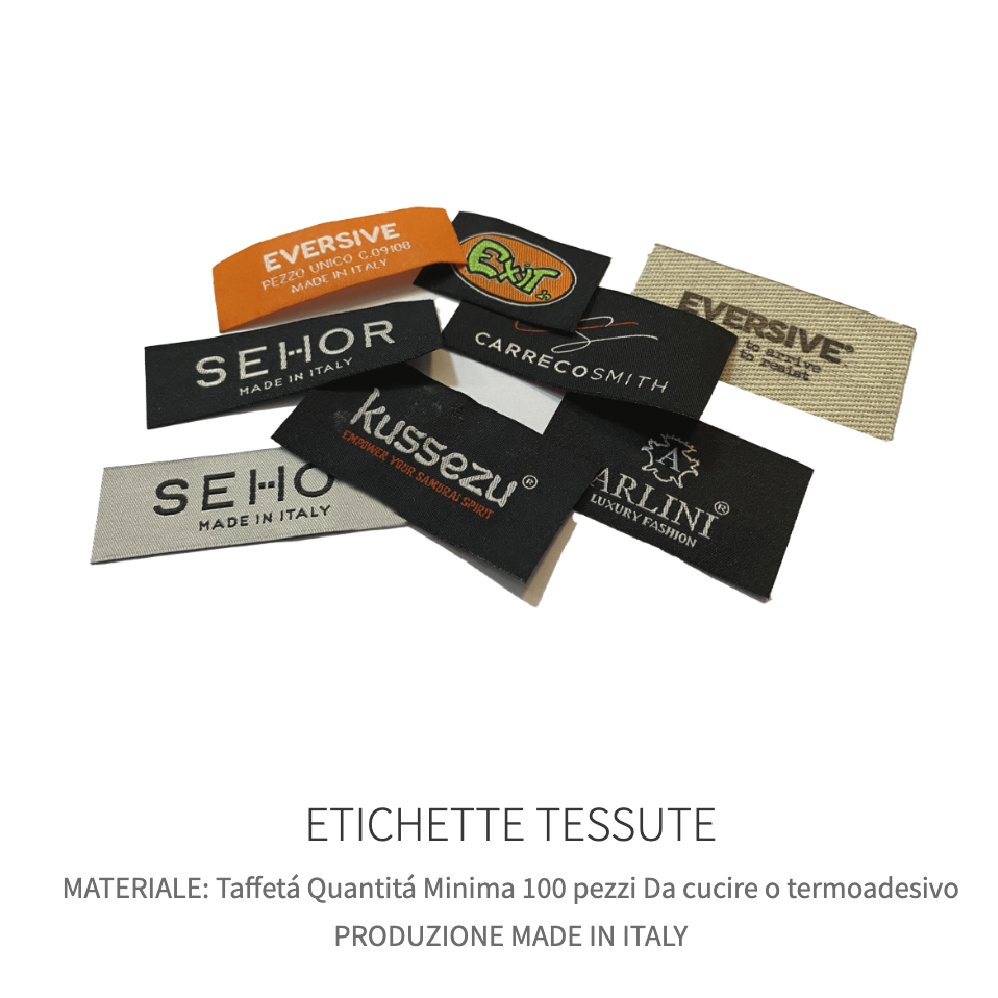 Etichette tessute personalizzate per abbigliamento